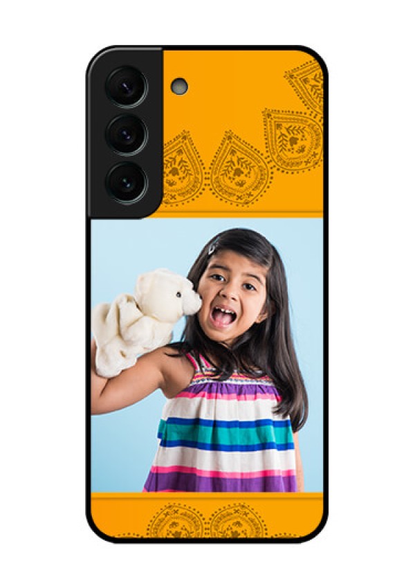 Galaxy S22 Plus 5G Personalized Glass Phone Case - Photo Wedding Design