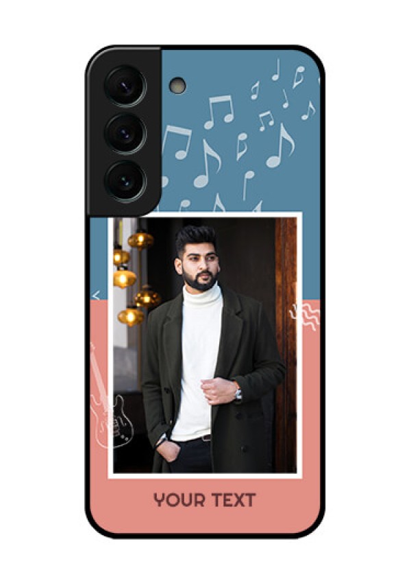 Galaxy S22 Plus 5G Photo Printing on Glass Case - with Color Musical Note Design