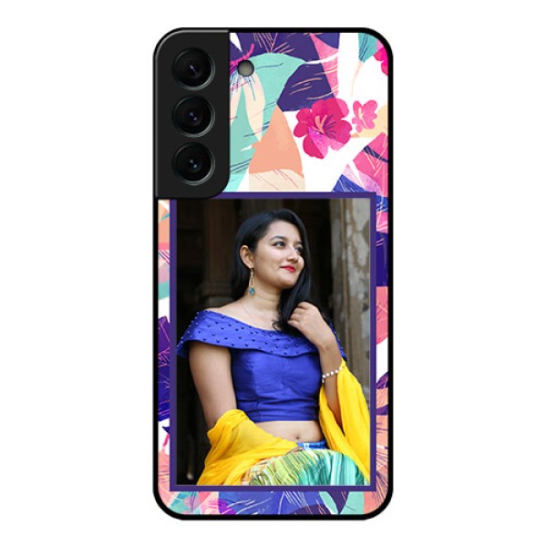 Galaxy S22 Plus 5G Custom Glass Mobile Case - Abstract Floral Design
