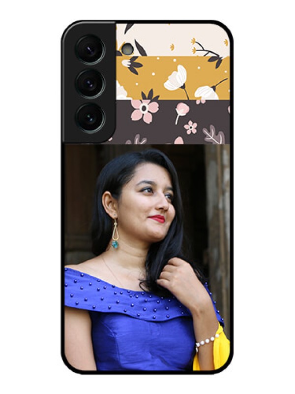 Custom Galaxy S22 Plus 5G Custom Glass Phone Case - Stylish Floral Design