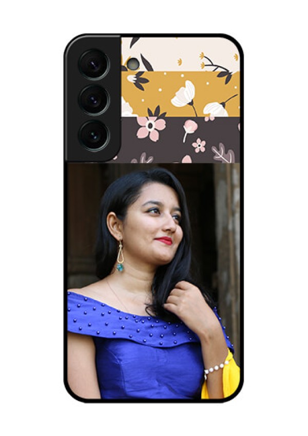 Galaxy S22 Plus 5G Custom Glass Phone Case - Stylish Floral Design
