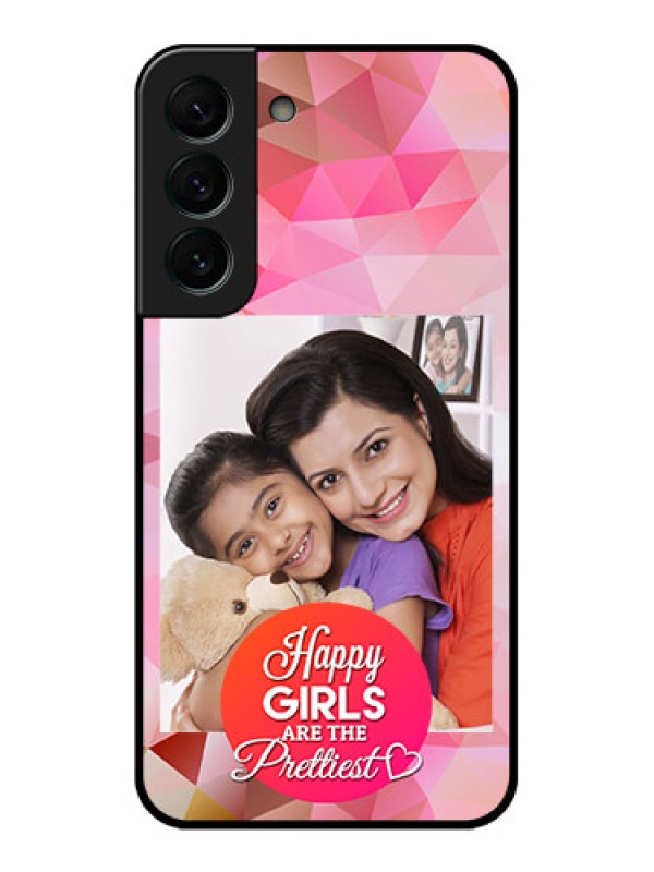 Custom Galaxy S22 Plus 5G Photo Printing on Glass Case - Abstract Triangle Design