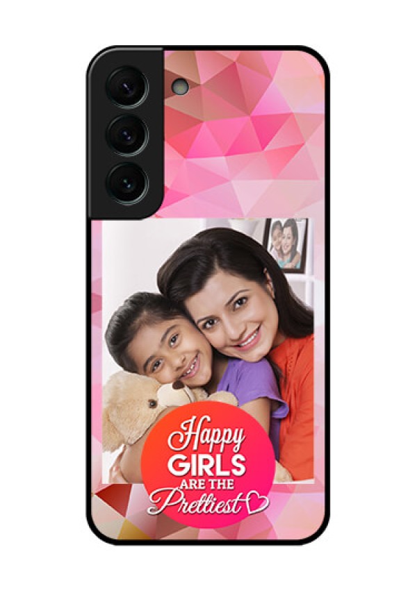 Galaxy S22 Plus 5G Photo Printing on Glass Case - Abstract Triangle Design