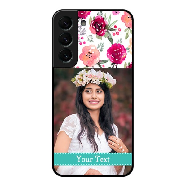 Galaxy S22 Plus 5G Custom Glass Phone Case - Watercolor Floral Design