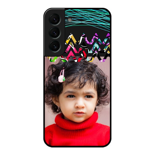 Galaxy S22 Plus 5G Personalized Glass Phone Case - Neon Abstract Design