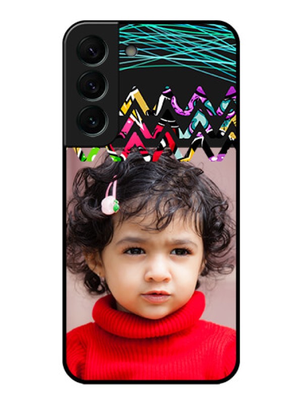 Custom Galaxy S22 Plus 5G Personalized Glass Phone Case - Neon Abstract Design