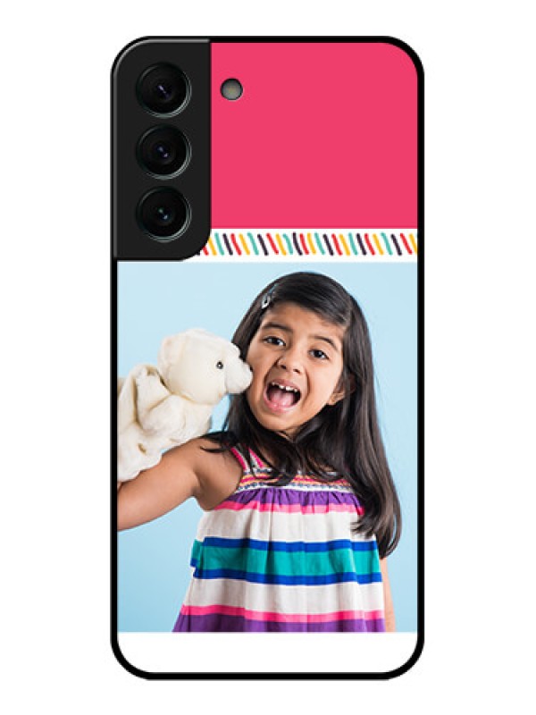 Custom Galaxy S22 Plus 5G Personalized Glass Phone Case - Line art design