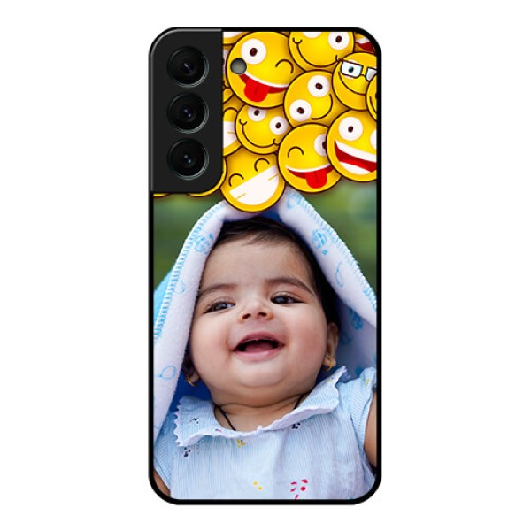 Galaxy S22 Plus 5G Custom Glass Mobile Case - with Smiley Emoji Design