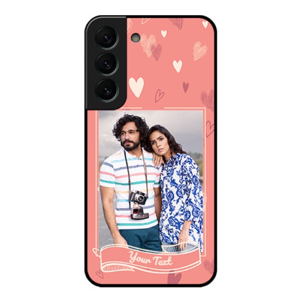 Galaxy S22 Plus 5G Custom Glass Phone Case - Love doodle art Design