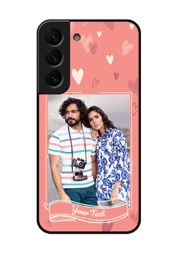 Galaxy S22 Plus 5G Custom Glass Phone Case - Love doodle art Design
