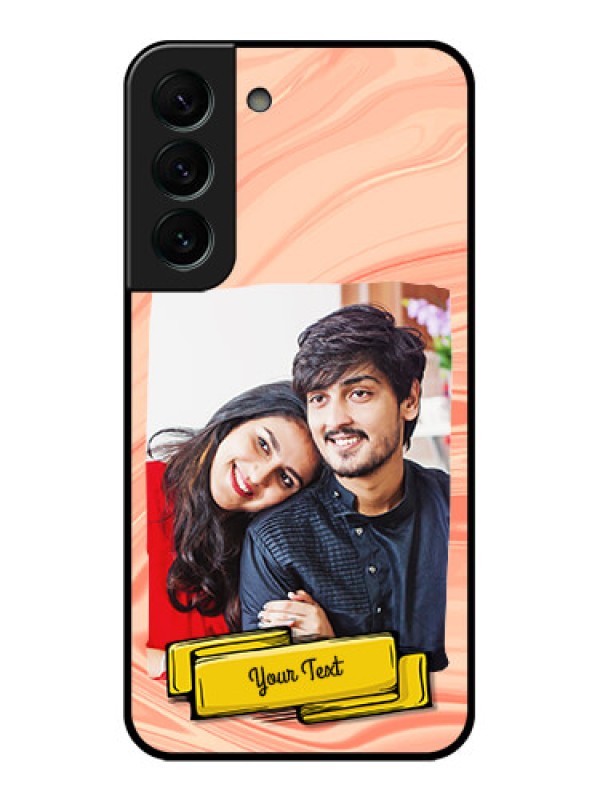 Custom Galaxy S22 Plus 5G Personalized Glass Phone Case - Marble Texture Design