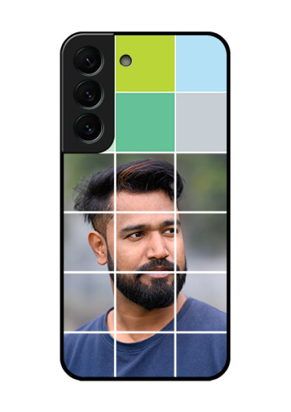 Galaxy S22 Plus 5G Photo Printing on Glass Case - with white box pattern