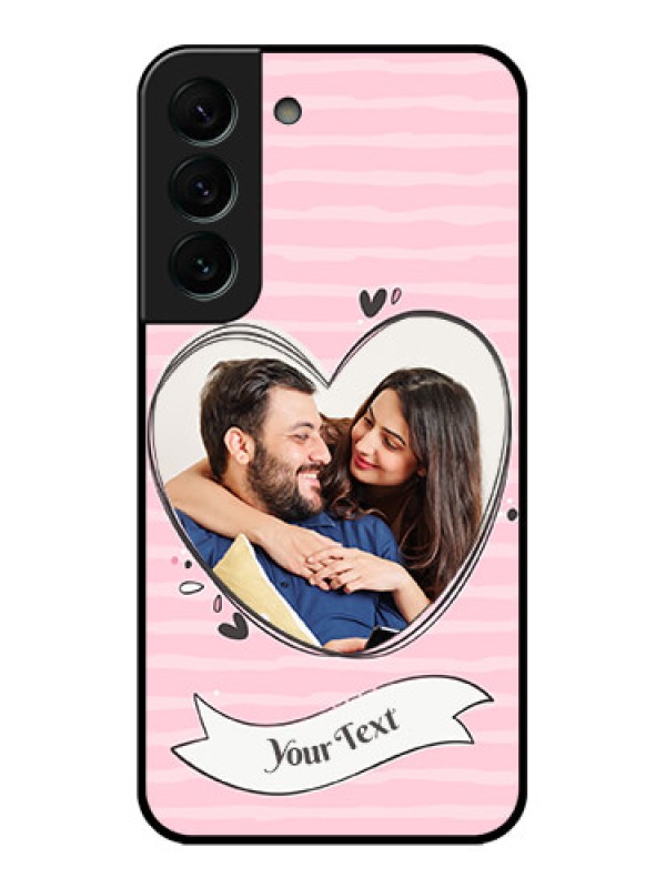 Custom Galaxy S22 Plus 5G Custom Glass Phone Case - Vintage Heart Design
