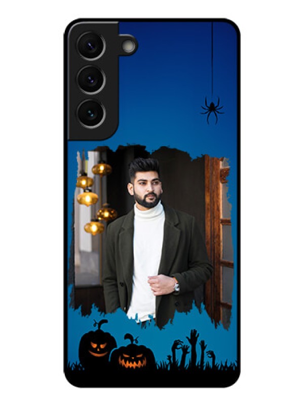 Custom Galaxy S22 Plus 5G Photo Printing on Glass Case - with pro Halloween design