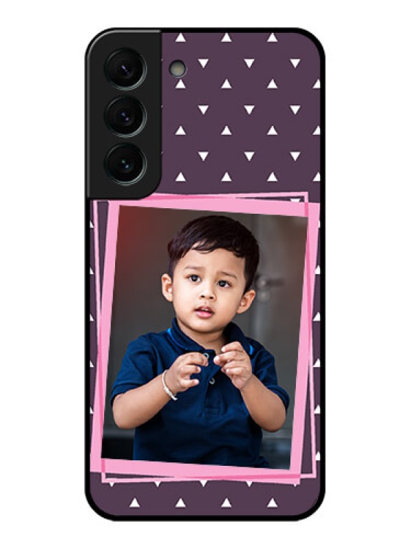 Custom Galaxy S22 Plus 5G Custom Glass Mobile Case - Triangle Pattern Dotted Design