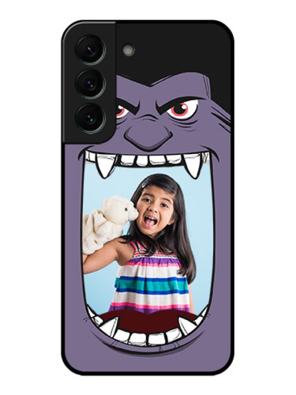 Custom Galaxy S22 Plus 5G Custom Glass Phone Case - Angry Monster Design