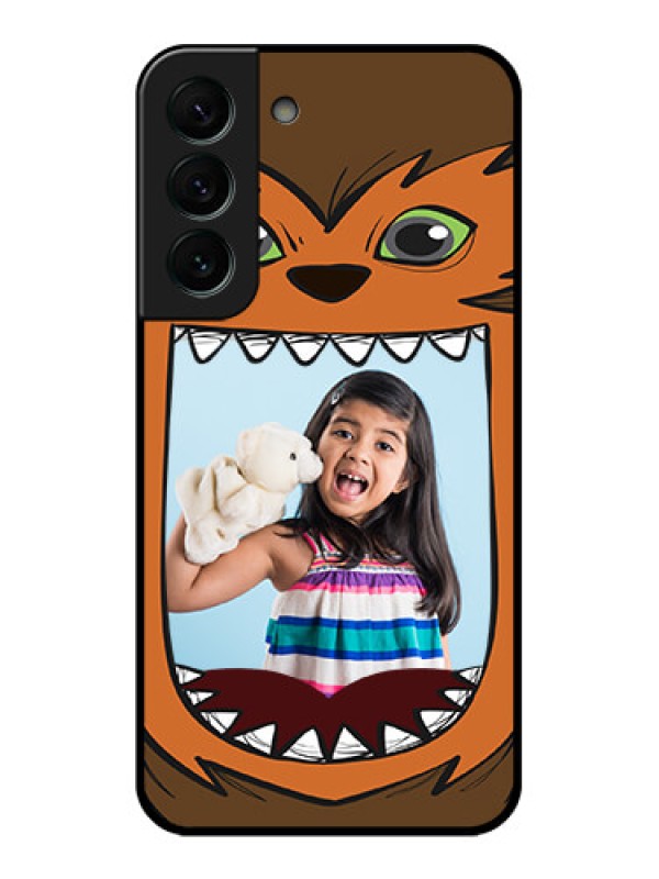 Custom Galaxy S22 Plus 5G Photo Printing on Glass Case - Owl Monster Back Case Design