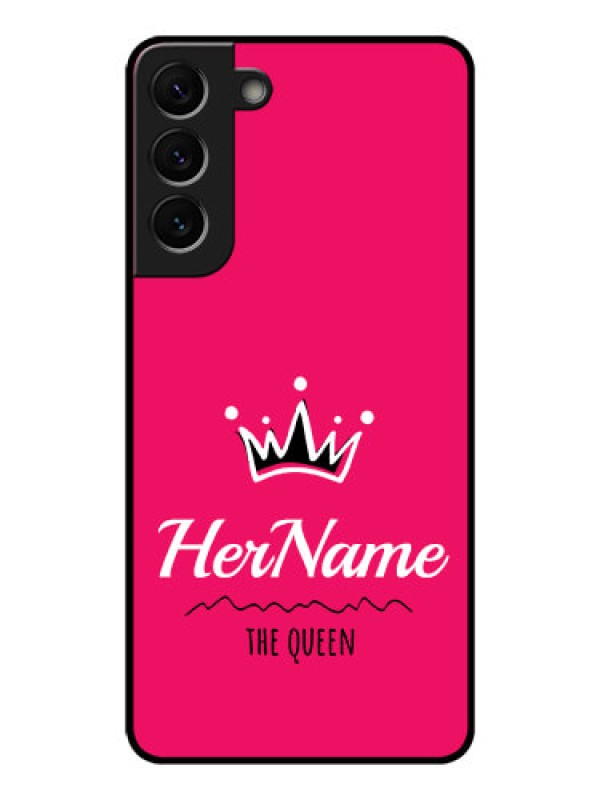 Custom Galaxy S22 Plus 5G Glass Phone Case Queen with Name