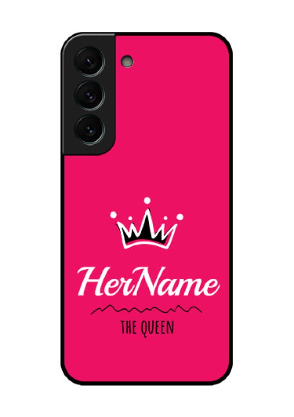 Galaxy S22 Plus 5G Glass Phone Case Queen with Name