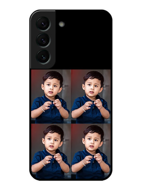 Custom Galaxy S22 Plus 5G 4 Image Holder on Glass Mobile Cover