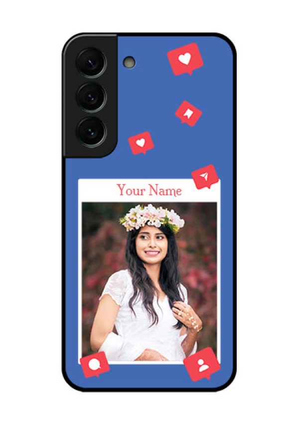 Galaxy S22 Plus 5G Custom Glass Phone Case - Like Share And Comment Design