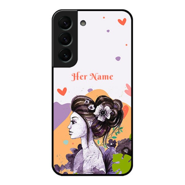 Galaxy S22 Plus 5G Personalized Glass Phone Case - Woman And Nature Design Galaxy S22 Plus 5G Personalized Glass Phone Case - Woman And Nature Design