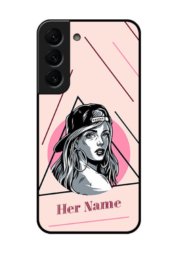 Galaxy S22 Plus 5G Personalized Glass Phone Case - Rockstar Girl Design