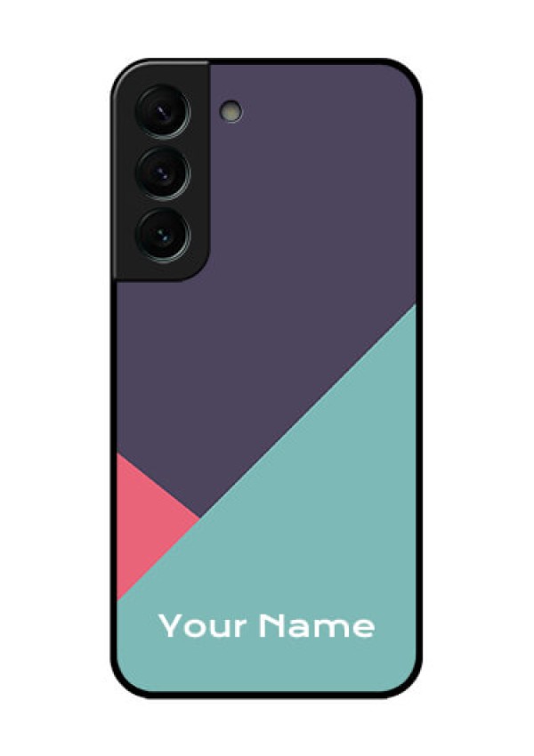 Galaxy S22 Plus 5G Custom Glass Mobile Case - Tri Color abstract Design