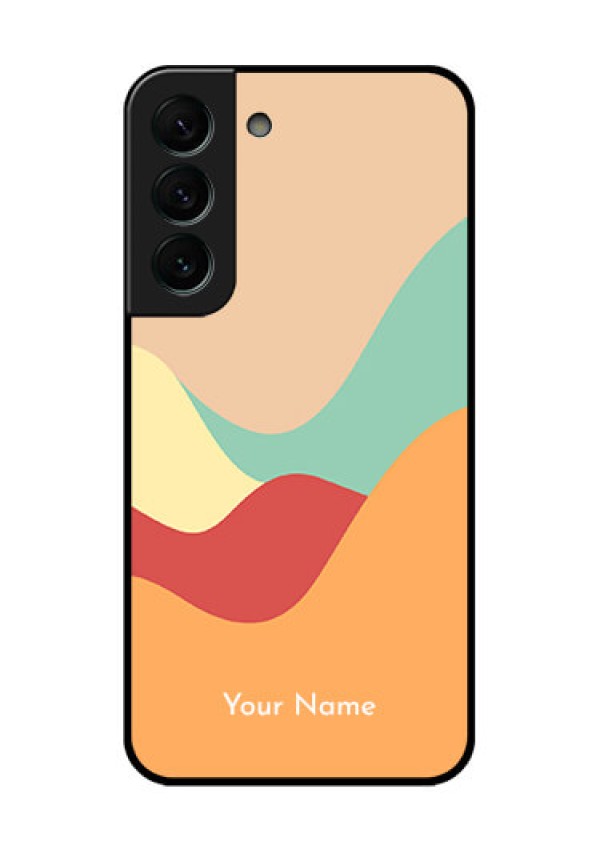 Galaxy S22 Plus 5G Personalized Glass Phone Case - Ocean Waves Multi-colour Design