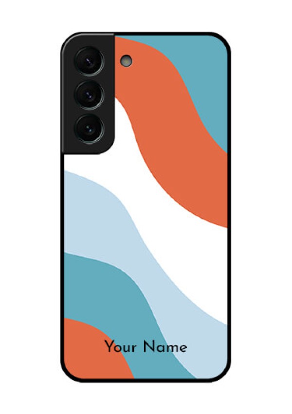 Galaxy S22 Plus 5G Custom Glass Mobile Case - coloured Waves Design