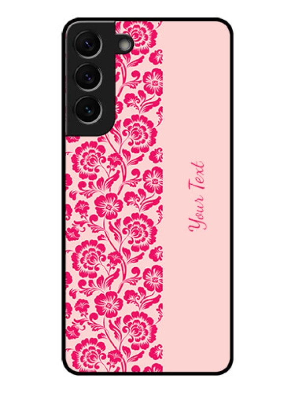 Custom Galaxy S22 Plus 5G Custom Glass Phone Case - Attractive Floral Pattern Design