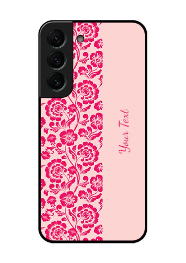 Galaxy S22 Plus 5G Custom Glass Phone Case - Attractive Floral Pattern Design