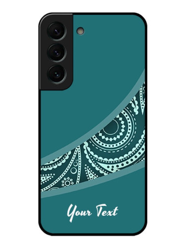 Custom Galaxy S22 Plus 5G Photo Printing on Glass Case - semi visible floral Design