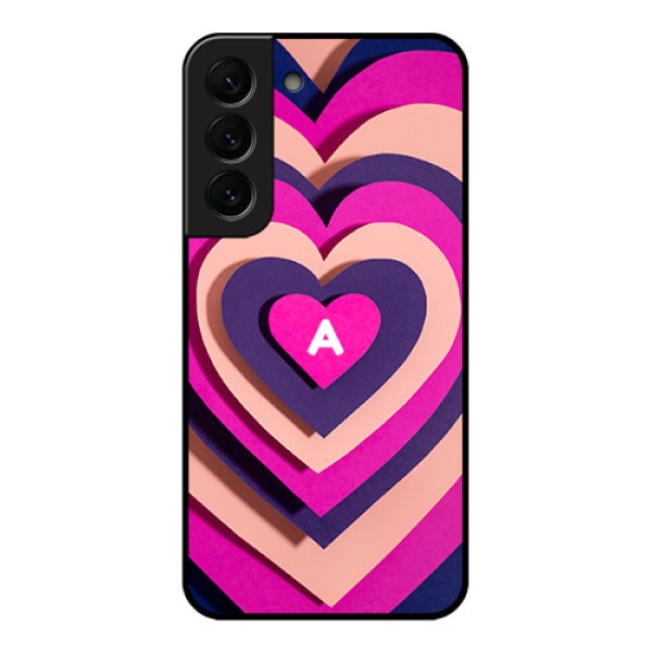 Galaxy S22 Plus 5G Custom Glass Mobile Case - Cute Heart Pattern Design