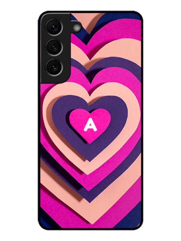 Custom Galaxy S22 Plus 5G Custom Glass Mobile Case - Cute Heart Pattern Design