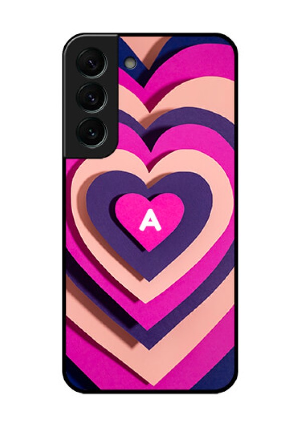 Galaxy S22 Plus 5G Custom Glass Mobile Case - Cute Heart Pattern Design