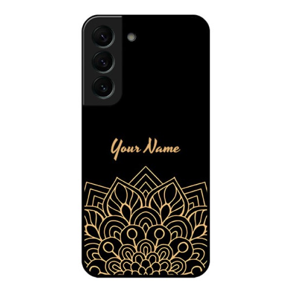 Galaxy S22 Plus 5G Custom Glass Phone Case - Golden mandala Design