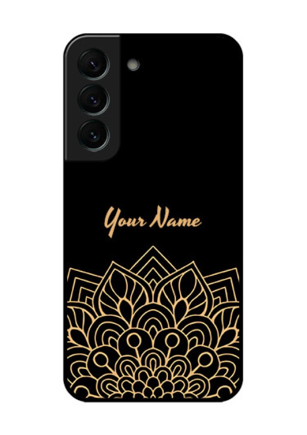 Galaxy S22 Plus 5G Custom Glass Phone Case - Golden mandala Design