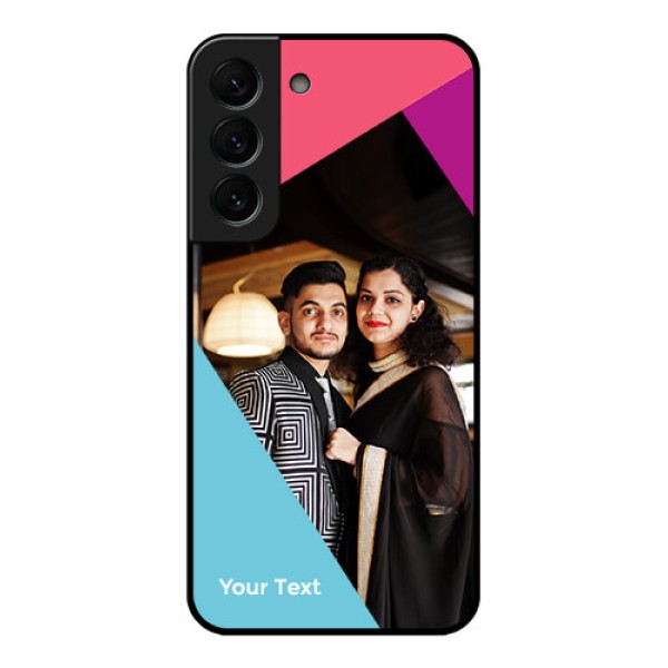 Galaxy S22 Plus 5G Custom Glass Mobile Case - Stacked Triple colour Design Galaxy S22 Plus 5G Custom Glass Mobile Case - Stacked Triple colour Design