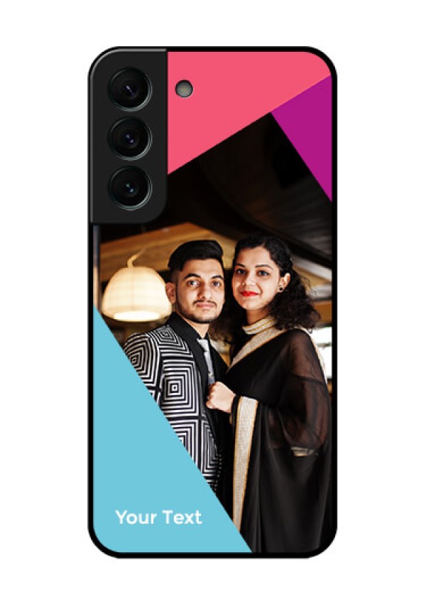 Galaxy S22 Plus 5G Custom Glass Mobile Case - Stacked Triple colour Design