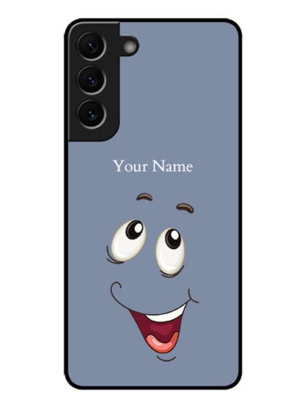 Custom Galaxy S22 Plus 5G Photo Printing on Glass Case - Laughing Cartoon Face Design