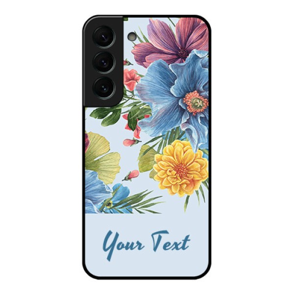 Galaxy S22 Plus 5G Custom Glass Mobile Case - Stunning Watercolored Flowers Painting Design