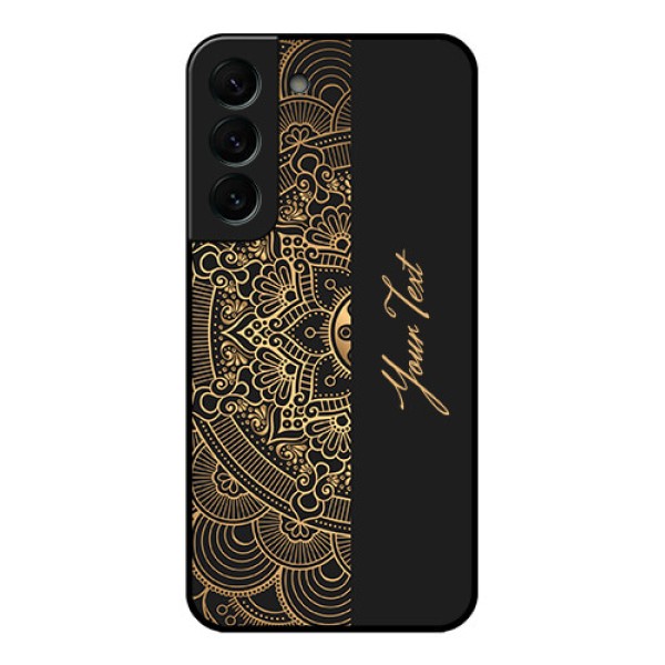 Galaxy S22 Plus 5G Photo Printing on Glass Case - Mandala art with custom text Design Galaxy S22 Plus 5G Photo Printing on Glass Case - Mandala art with custom text Design