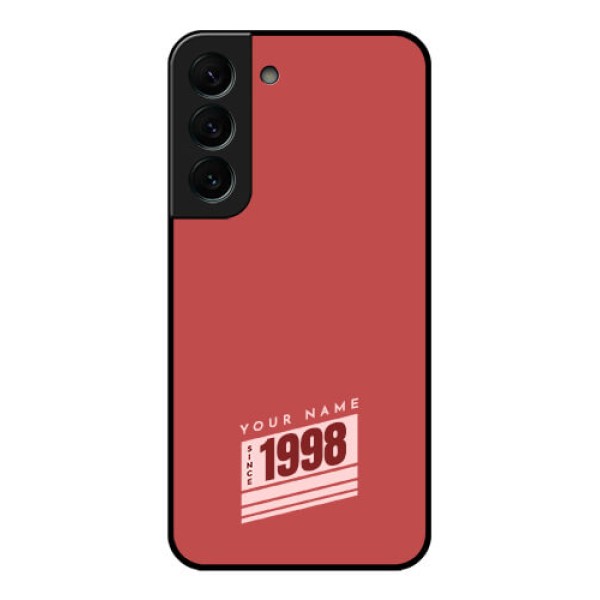 Galaxy S22 Plus 5G Custom Glass Phone Case - Red custom year of birth Design Galaxy S22 Plus 5G Custom Glass Phone Case - Red custom year of birth Design