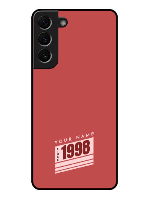 Custom Galaxy S22 Plus 5G Custom Glass Phone Case - Red custom year of birth Design