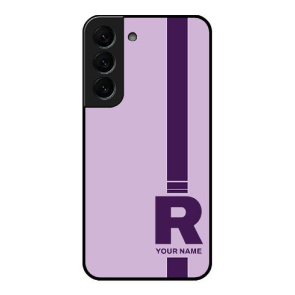 Galaxy S22 Plus 5G Photo Printing on Glass Case - Simple dual tone stripe with name Design Galaxy S22 Plus 5G Photo Printing on Glass Case - Simple dual tone stripe with name Design