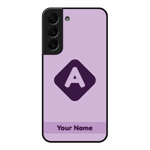 Galaxy S22 Plus 5G Custom Glass Mobile Case - Custom Letter in curved badge Design