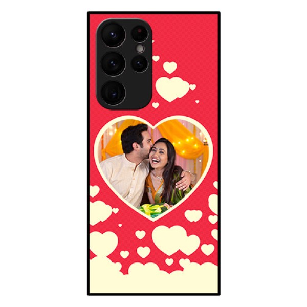 Galaxy S22 Ultra 5G Custom Glass Mobile Case - Love Symbols Phone Cover Design