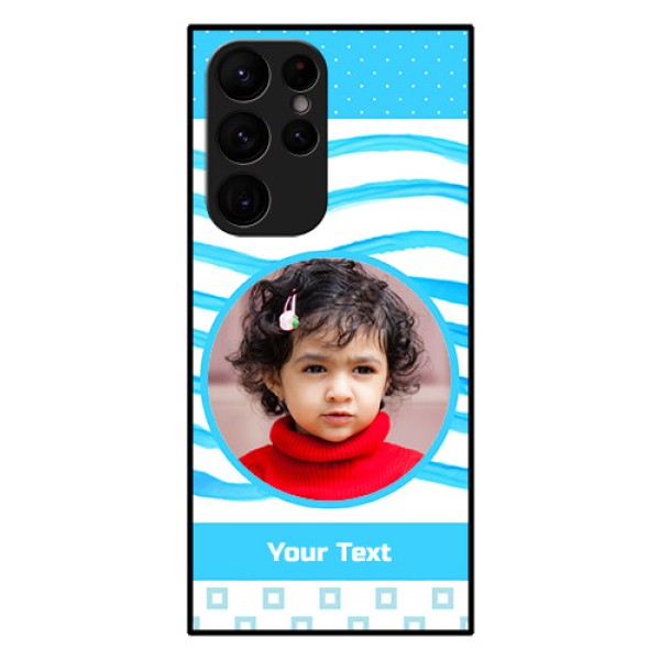 Galaxy S22 Ultra 5G Custom Glass Phone Case - Simple Blue Case Design Galaxy S22 Ultra 5G Custom Glass Phone Case - Simple Blue Case Design