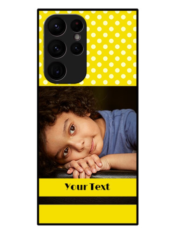 Custom Galaxy S22 Ultra 5G Custom Glass Phone Case - Bright Yellow Case Design
